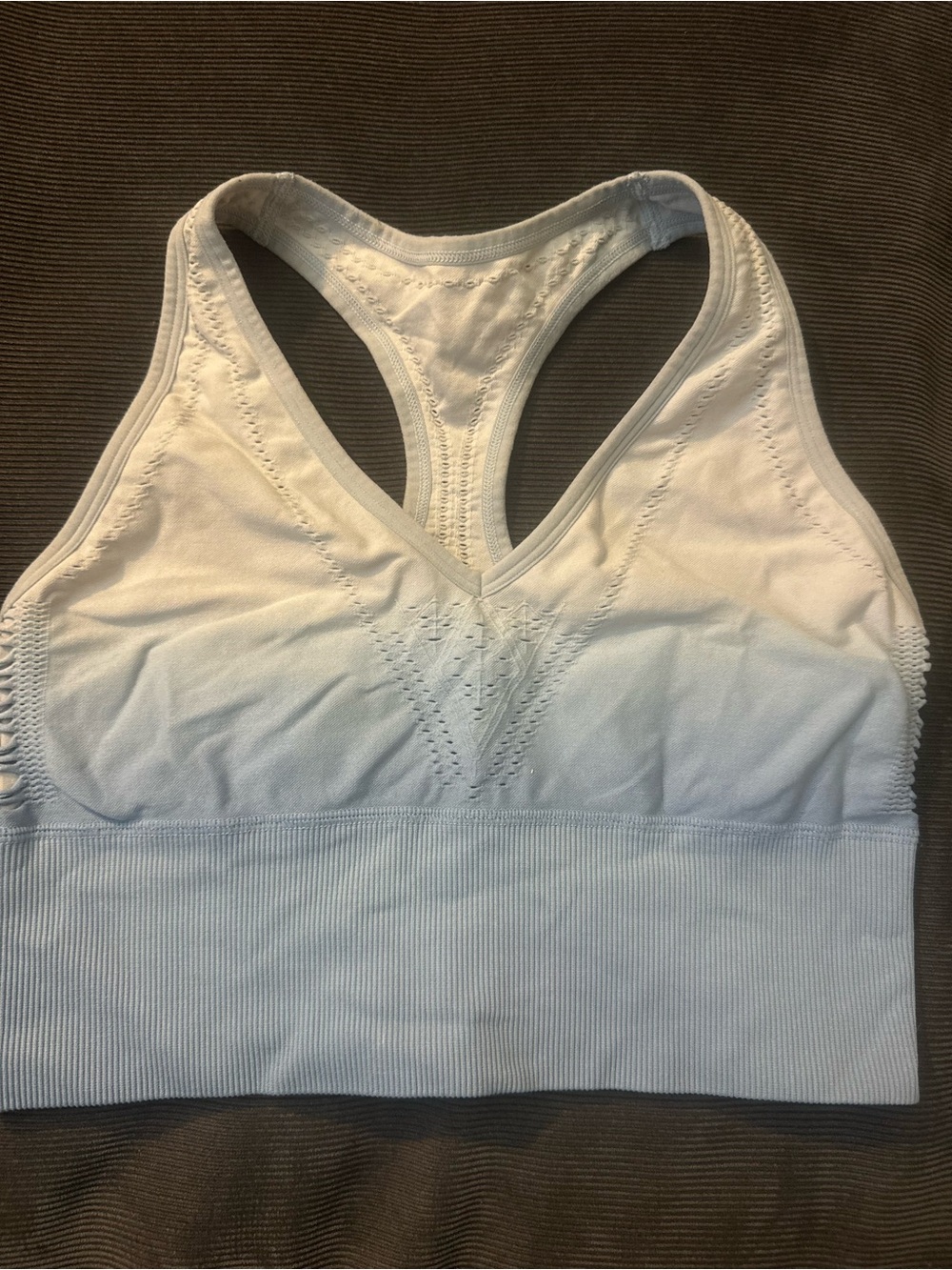 PINK Victoria's Secret White Seamless Racerback Sports Bra